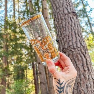 Vintage Culver 22k Gold magic mushroom highball cups, set of 2, Mid Century Mod